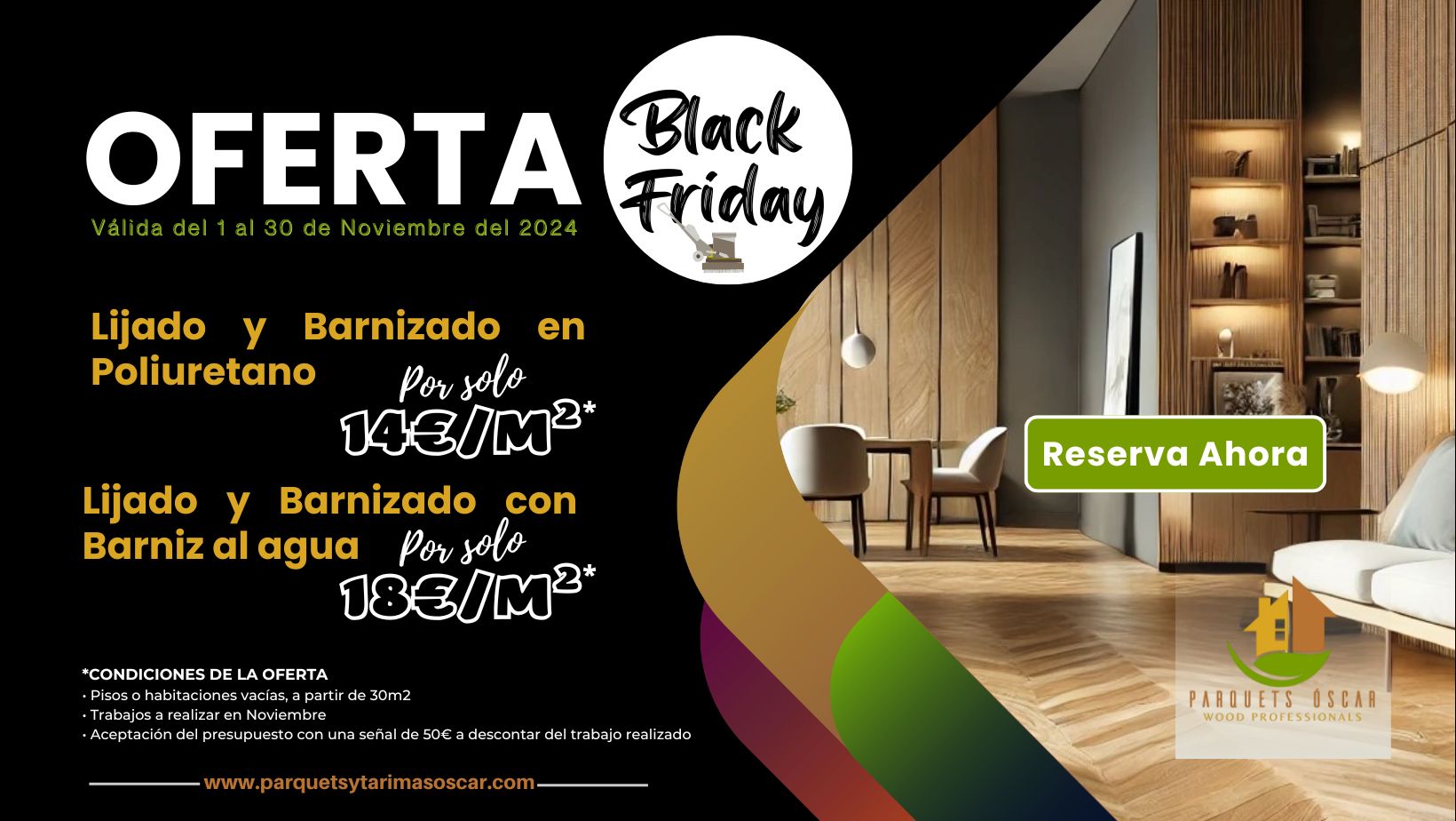 Parquets Madrid • Oferta Black Friday 2024 • Parquets y Tarimas Oscar